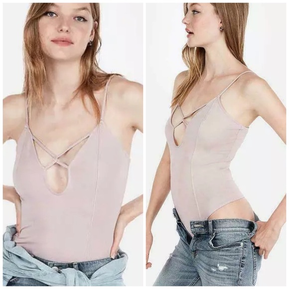 Express One Eleven Strappy Back Thong Bodysuit - Picture 1 of 4